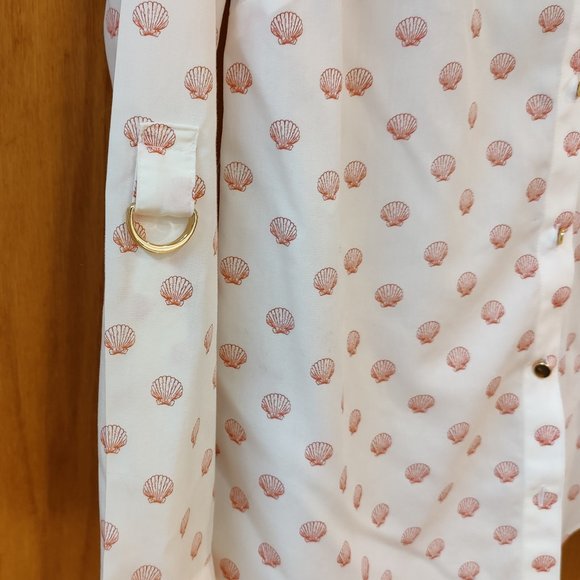 CHICO'S No Iron Seashell Button Down Shirt - Picture 2 of 8